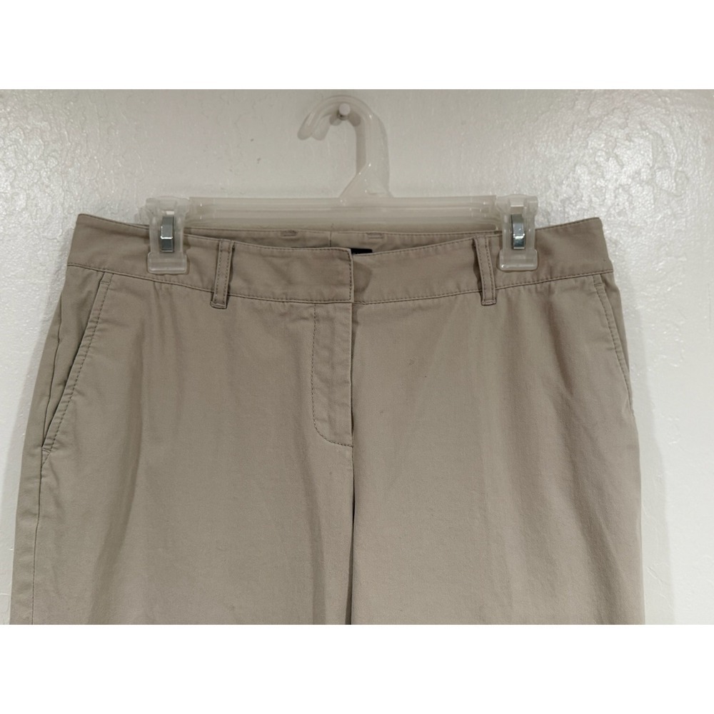Lafayette 148 New York Beige Cotton Lycra Stretch Slim Straight Leg Pants Sz 4 - Picture 9 of 12